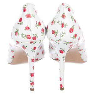 Michael Kors Collection White Floral Print Pointed Toe High Heel Pumps 8.5 M